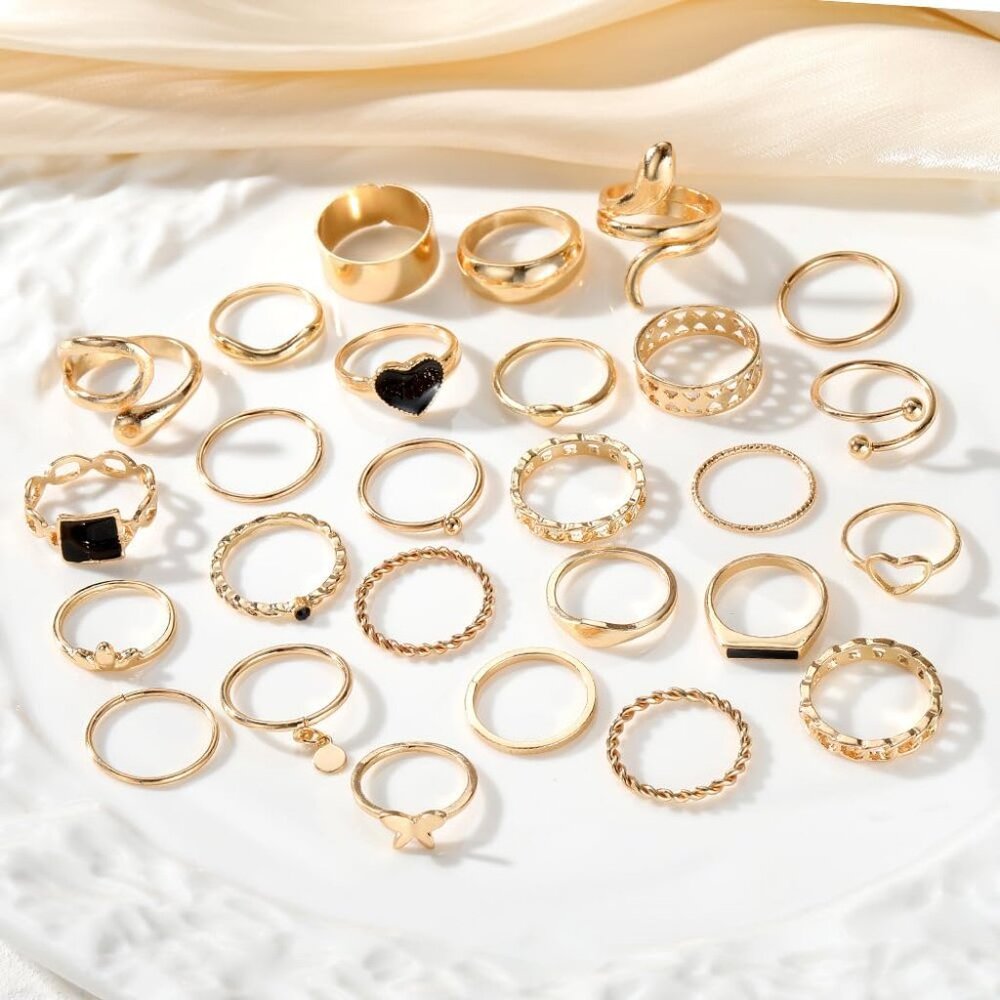 27pcs Stacking Knuckle Statement Rings Sets For W… - image 5